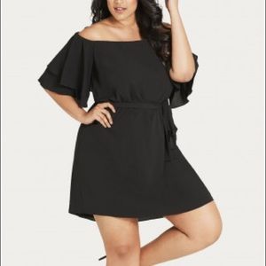Off the shoulder tunic dress